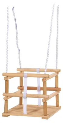 Productafbeelding van Roosterschommel - Berkenhout - Belastbaar tot 20 kg - 30 x 30 cm - 140 tot 210 cm