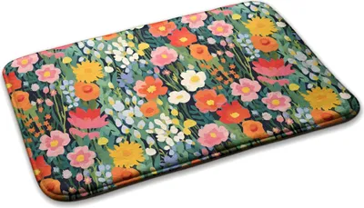 Produktbild von Kinderteppich Schlafzimmer Modern - 75 cm x 45 cm - Florales Muster