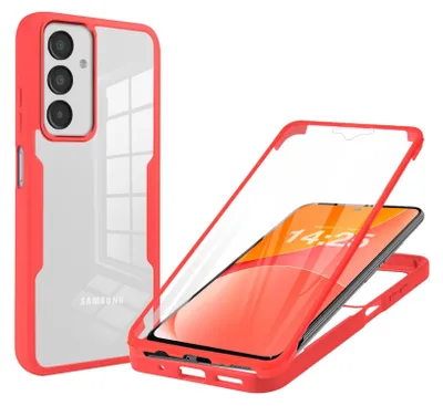 Produktbild von 360 Grad Rundum Schutz Handyhülle für Samsung Galaxy A17 / A17 5G Full Cover Vollschutz Case Farbe: Rot