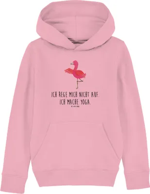 Produktbild von Mr. & Mrs. Panda Kinderpullover Flamingo Yoga 9-11 Jahre (134/146) - Baumwolle Pink - Geschenk, Kinderbekleidung, Meditieren, Namaste, Rosa, Baum, Pullover, Hoodie, Hoody