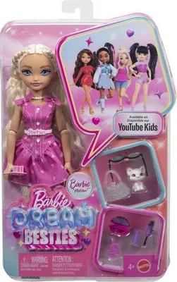 Produktbild von Barbie Dream Besties Malibu Puppe, Blonde Gewellte Haare, Mode Accessoires, Gelenkpuppe, 4+ Jahre