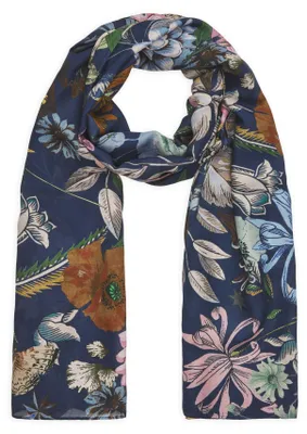 Produktbild von Codello (122) PRINTED SCARF VISCOSE FLOWERS blau-70X180CM BLU3 BLU3 70/180CM