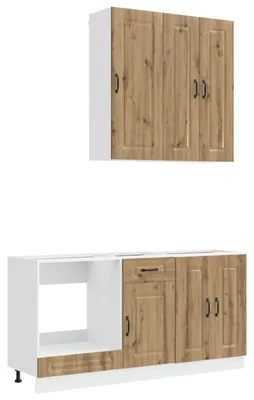 Image de vidaXL Ensemble de cuisine KALMAR, 5 pièces, bois composite imitation chêne artisanal