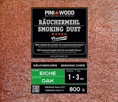 Produktbild von PINI 800 g Räucherchips Eiche 1-3 mm Smoking Chips Räucherspäne