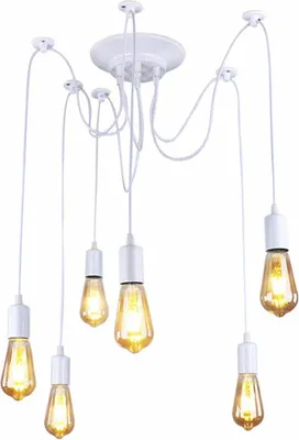 Productafbeelding van APT ZD74B Plafondlamp, 6 lampen, wit