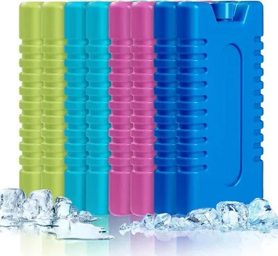 Image de Bloc réfrigérant 210 ml, lot de 8, pour glacières ou sacs isothermes, 72 heures de fraîcheur pour vos déplacements - 16 x 9 x 2,1 cm