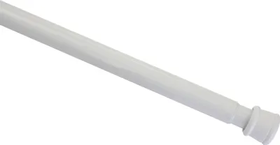 A white adjustable tension rod against a white background.