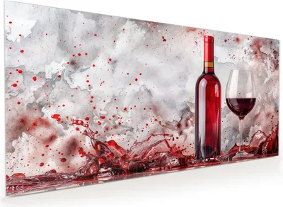 Produktbild von Küchenrückwand Spritzschutz Glas mit Motiv Rotwein mit Glas 40 x 40 cm