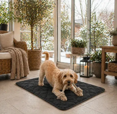 Produktbild von Hundedecke 100 x 120cm, anthrazit für Allergiker Hunde, kuschelweich