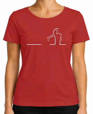 Produktbild von Balum La Linea Lui Osvaldo Cavandoli Cartoon Balum Balum Damen T-Shirt, Rot, XL