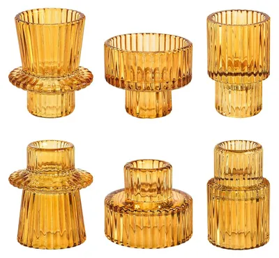 Image de Ensemble de 6 bougeoirs en verre pour bougies chauffe-plat