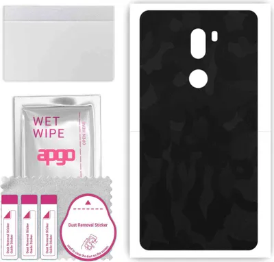 Produktbild von apgo Rückseite Schutzfolie, Skin, kompatibel mit Xiaomi Mi 5s Plus, Hinten Displayschutzfolie aus Vinylfolie, kratzfest, einfache Montage - Schwarzes Tarnmuster