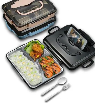 Image de Boîte à bento de 1 400 ml, adaptée au micro-ondes