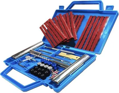 Immagine prodotto di Kit di riparazione pneumatici da 53 pezzi - Kit portatile in acciaio per auto, moto, biciclette e auto elettriche - Fuoristrada e uso generico