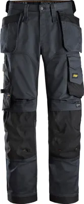 Produktbild von Snickers AllroundWork Stretch Loose Fit Arbeitshose m. Holstertaschen, EN 14404 Stahlgrau-Schwarz-56