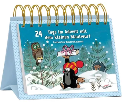 Zdjęcie produktu dla Kalendarz adwentowy w formie kartek pocztowych: "24 dni Świąt z małym jeżem"