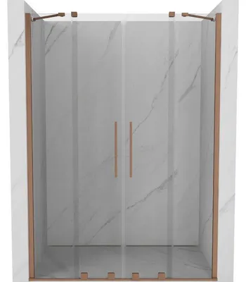 Obrázek produktu pro Mexen Velar Duo posuvné sprchové dveře 150 cm, transparentní, kartáčovaná měď - 871-150-000-02-65