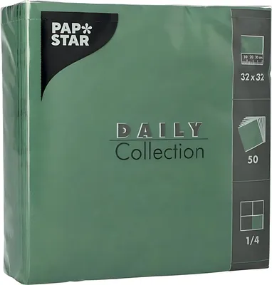 Obrázek produktu pro PAPSTAR  89632 PAPSTAR Lunch-Servietten, 320 x 320 mm, 3-lagig, dunkelgrün