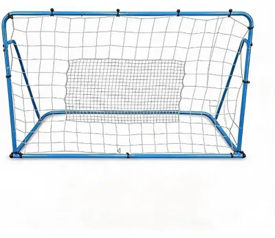 Zdjęcie produktu dla Siatka do treningu piłki nożnej, 183x122 cm - stalowa bramka treningowa - siatka odbijająca do treningu indywidualnego, ćwiczeń podań i strzałów - do ogrodu i podwórka - przenośna - niebieska
