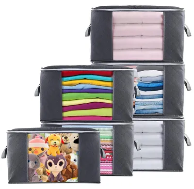 Produktbild von Omgoods – Set mit 6 großen Aufbewahrungsbeuteln für Kleidung und Bettwäsche