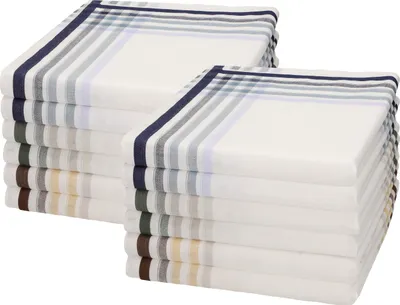 Produktbild von Betz 12 Stück Herren Stoff Taschentücher Set LUX 1 Größe 40x40cm 100% Baumwolle Farbe - LUX 1 - Dessin 13