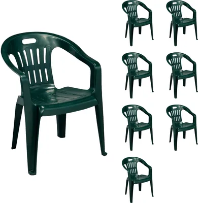 Produktbild von 8 Stk Stapelstuhl Bistrostuhl Gartenstuhl MOJAWO Grün Kunststoff