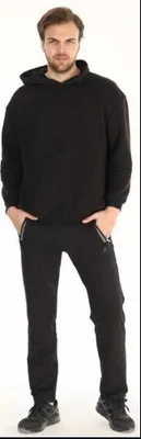 Produktbild von Herren Jogginghose Sporthose Schwarz XL Trainingshose Sweathose Pyjama Baumwolle Warm P-55