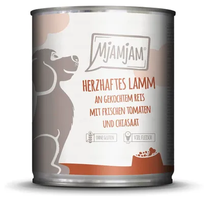 Image de Chiens - Alimentation humide MJAMJAM Dog Adult Lamb & Rice, 800 g