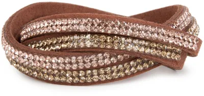 Produktbild von styleBREAKER weiches Strass Armband, eleganter Armschmuck mit Strasssteinen, Wickelarmband, 2x2-Reihig, Damen 05040004