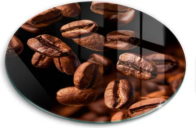 Produktbild von Glasschneideplatte - Herdabdeckplatte - fi40 cm -Schneidebrett - Spritzschutz - Braune Kaffeebohnen
