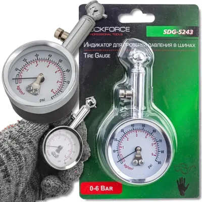 Obrázok produktu pre ROCKFORCE tlakomer na pneumatiky 0-6 BAR Tlakomer na pneumatiky automobilov