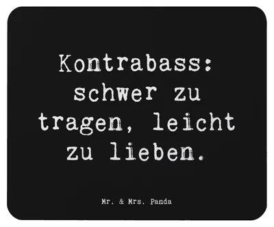 Produktbild von Mr. & Mrs. Panda Mousepad Spruch Kontrabass Liebe - Schwarz - Geschenk, Lernen, Musik, Instrument, mousematte, Musiker, Streichinstrument, Instrumente, Mauspad, computer