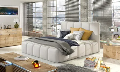 Produktbild von Polsterbett Doppelbett VERONA Set 1 Kunstleder Weiss 180x200cm