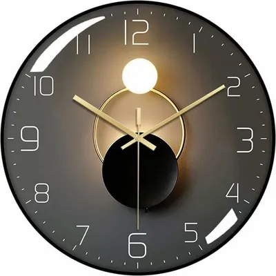 Obrázek produktu pro Moderní nástěnné hodiny Silencieuse, Kyvadlové nástěnné hodiny o průměru 30 cm, Nástěnné hodiny s kulatým ciferníkem pro quartz, Adaptée au Salon, au Bureau, à la Chambre à Coucher, à la Cuisine (černé)