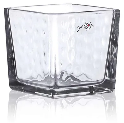 Produktbild von SANDRA RICH, GLAS- VASE. "CUBE DOTS Punkte. 8x8x8cm"