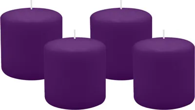 Produktbild von 4er Set Adventskranzkerzen Violett Ø 100 x 100 mm