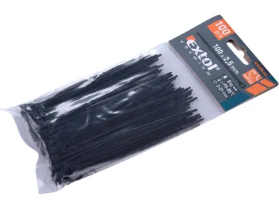 Obrázek produktu pro Pásky na vodiče černé, 100x2,5mm, 100ks, NYLON