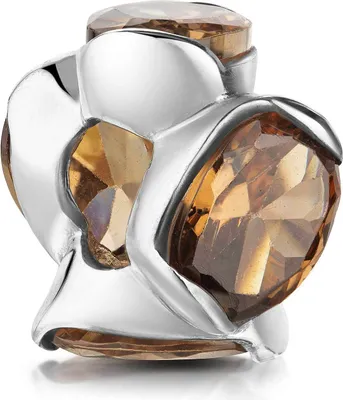 Produktbild von MATERIA by Matthias Wagner 925 Silber Bead Zirkonia Anhänger orange braun für European Beads Armband / Ketten 1057