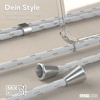 Produktbild von EAZY CASE Handykette kompatibel mit Xiaomi Mi 9 SE, Handyhülle mit Umhängeband, Handykordel, Schutzhülle Clear, Band in Weiß