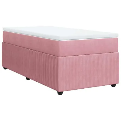 Image de Sommier à lattes de lit avec matelas Rose 90x190 cm Velours