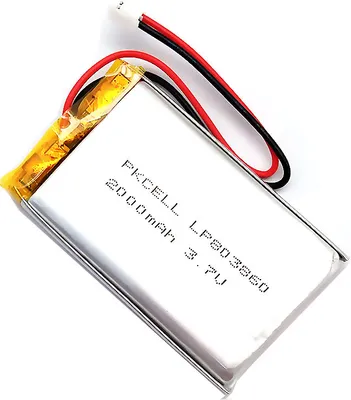 Produktbild von LiPo Akku Lithium-Ion Polymer Batterie 3,7V 2000mAh mit JST-PHR-2 Stecker LP803860