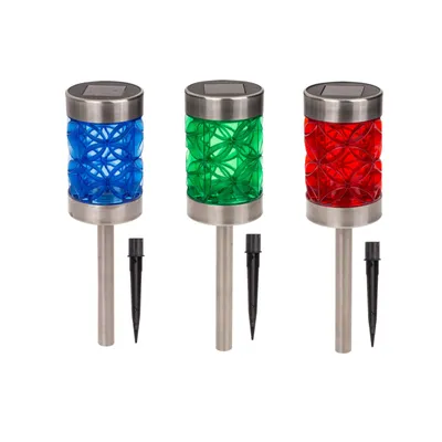 Produktbild von 3er Set LED Garten Solar Lampen Mystic Star mit Erdspieß Solarlampen Terrasse Solarleuchten