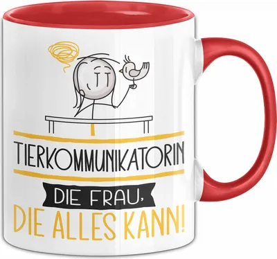 Produktbild von Tierkommunikatorin Geschenk Tasse Becher Die Frau Die Allen Kann Geschenkidee für eine Tierkommunikatorin Lustig (Rot)