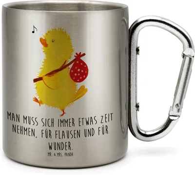 Produktbild von Mr. & Mrs. Panda Thermobecher Küken Wander - Transparent - Geschenk, Zeit, Ostern, Isolierbecher, Teetasse, Metallbecher, Grüße, Ei, Ostergrüße, Edelstahl, thermotasse