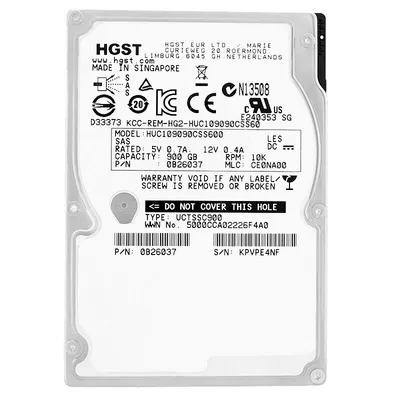 Produktbild von HGST Hitachi HUC109090CSS600 900Gb 64Mb Cache 10000Rpm Sas II 2.5'' Zoll