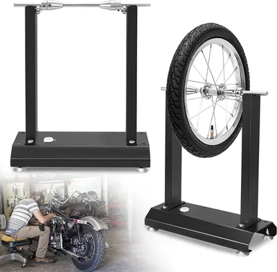 Produktbild von YARDIN vyvažovačka pre kolesá motocyklov, vyvažovačka kolies s 2 nastaviteľnými kužeľmi, vyvažovačka motocyklov obsahuje 4 nastaviteľné nožičky čierna 40x19x50cm