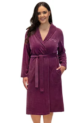 Produktbild von Vivisence dame morgenmantel nachtwäsche klassisch bequem taschen 5022, violett, xl