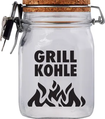 Produktbild von Spardose Geld Geschenk Ideen Grill Kohle Design1 Transparent Größe L 1 Liter
