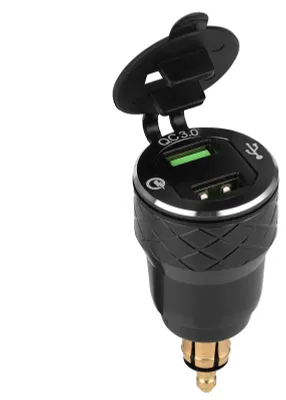 Image de Prise de recharge USB pour moto 12 V-24 V avec affichage LED et fiche européenne