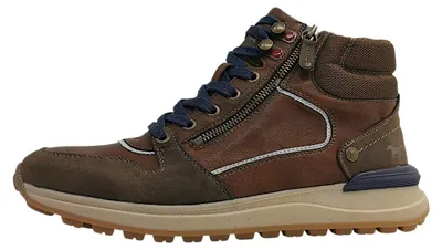 Image de Bottines à lacets marron pour hommes, marque Mustang, style décontracté